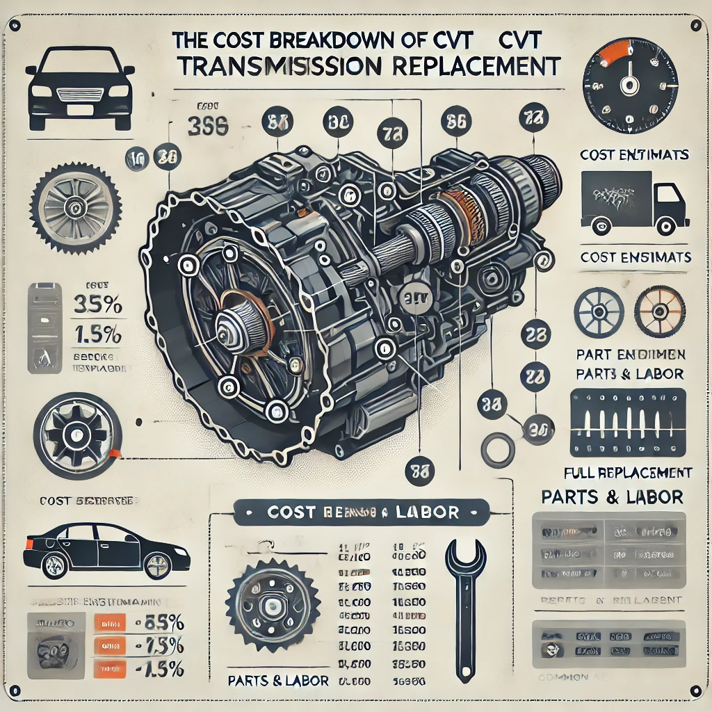 Is your CVT failing? Discover the CVT Transmission Replacement cost, common issues, and ways to save money on repairs. Learn more now!